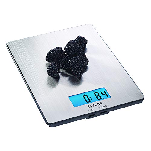 Taylor 11lb Stainless Steel Digital Kitchen Scale, Ultra-Thin, Silver - My Kitchen Products