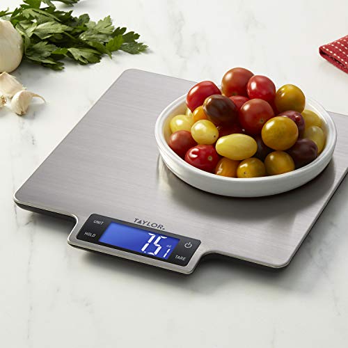 Taylor 22lb Ultra-Precise Digital Stainless Steel Household Kitchen Scale, One, Silver - My Kitchen Products