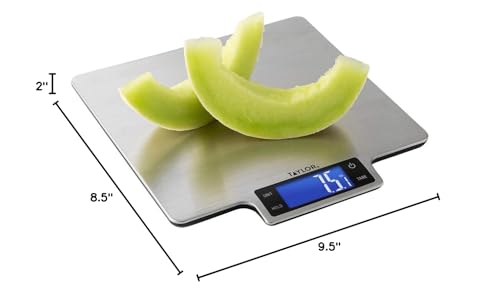Taylor 22lb Ultra-Precise Digital Stainless Steel Household Kitchen Scale, One, Silver - My Kitchen Products