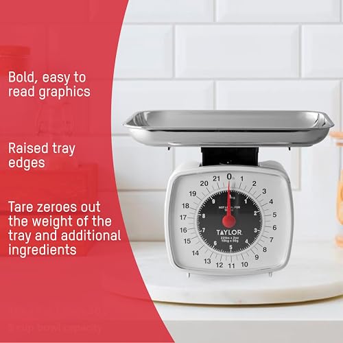 Taylor Analog Kitchen Scale Mechanical Food Scale, 22 lb Capacity, Multicolor - My Kitchen Products