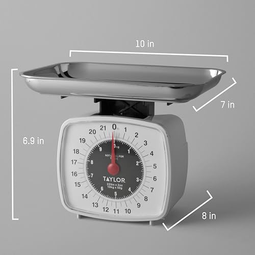 Taylor Analog Kitchen Scale Mechanical Food Scale, 22 lb Capacity, Multicolor - My Kitchen Products