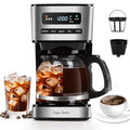 Taylor Swoden Programmable Coffee Makers 12 Cup, Hot and Iced Coffee Maker, 4 Brew Strength, LED Display, 24H Timer, Keep Warm&Auto Shutoff- Drip Coffee Machine for Home/Office, Black &Stainless Steel - My Kitchen Products