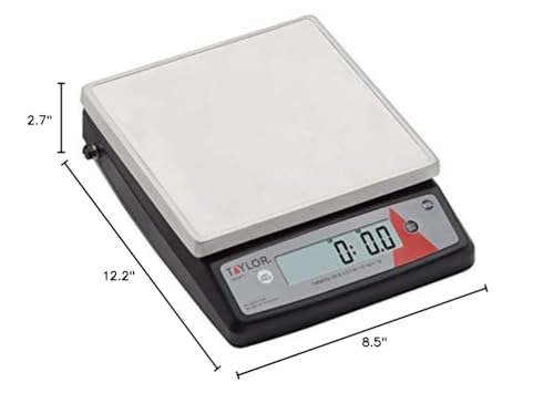 Taylor TE22FT 22-Pound Digital Portion Control Scale, Food Scale for Precise Weight Measuring and Portion Control, Tare and Hold Function, NSF, Stainless Steel Platform - My Kitchen Products