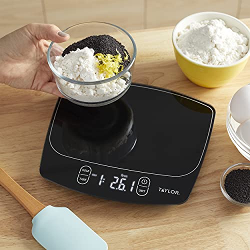 Taylor Waterproof Digital Kitchen Scale, 11 pounds, Black - My Kitchen Products