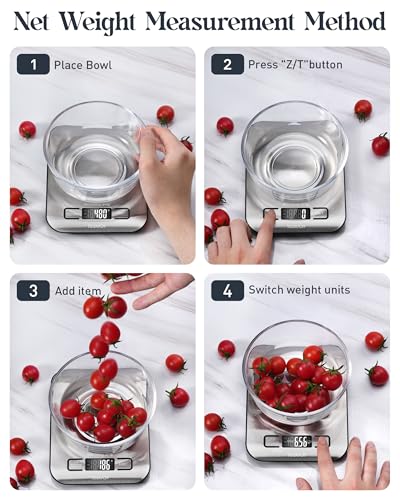 Tcsxady Food Scale, 11lb Digital Kitchen Scale with 6 Units LCD Display and Tare Function,Compact Design for Baking,Healthy Cooking,Meal Prep, 304 Stainless Steel - My Kitchen Products