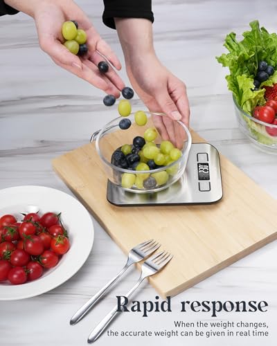 Tcsxady Food Scale, 11lb Digital Kitchen Scale with 6 Units LCD Display and Tare Function,Compact Design for Baking,Healthy Cooking,Meal Prep, 304 Stainless Steel - My Kitchen Products