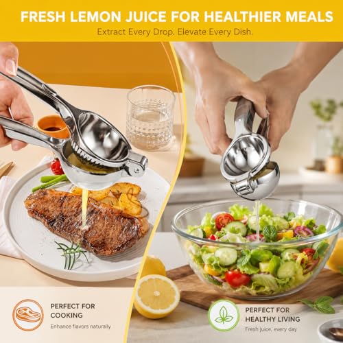 TEZZ Premium Lemon Squeezer, Large Heavy Duty Handhelp Juicer for Lemon, Metal Hand Press Citrus Juicer, Lime Squeezer Bar Tool, Manual Citrus Press - My Kitchen Products