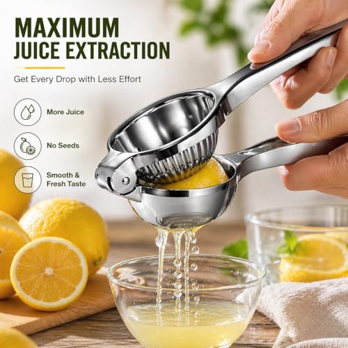 TEZZ Premium Lemon Squeezer, Large Heavy Duty Handhelp Juicer for Lemon, Metal Hand Press Citrus Juicer, Lime Squeezer Bar Tool, Manual Citrus Press - My Kitchen Products