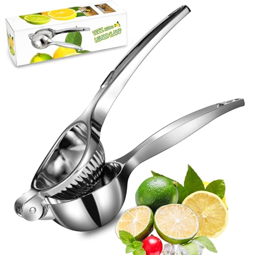 TEZZ Premium Lemon Squeezer, Large Heavy Duty Handhelp Juicer for Lemon, Metal Hand Press Citrus