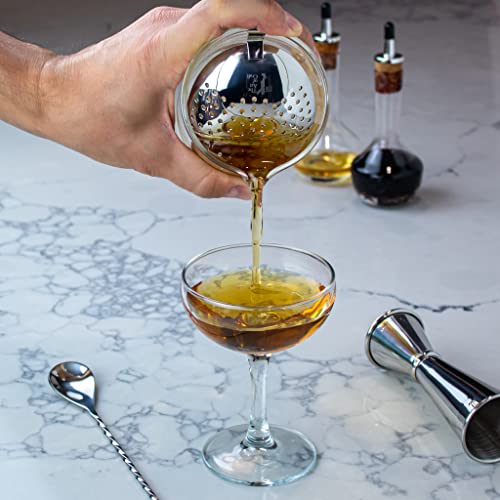 The Art of Craft Julep Strainer: Stainless Steel Cocktail Strainer for Home or Commercial Bar - My Kitchen Products