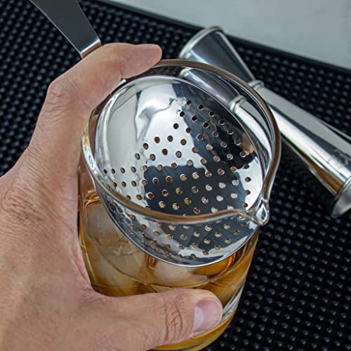 The Art of Craft Julep Strainer: Stainless Steel Cocktail Strainer for Home or Commercial Bar - My Kitchen Products