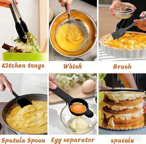Thickened Heavy-Duty 26pcs Stainless Steel Bowl, Mixing Bowl Set with Lid, Grater Attachment, Non-Slip Bottom and Kitchen Gadget Set, Sizes 7, 4, 2.5, 2.0, 1.5, 1QT, Ideal for Mixing and Serving - My Kitchen Products