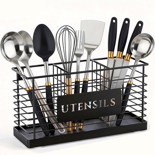 THYGIFTREE Utensil Holder for Kitchen Counter with Diatomaceous Earth