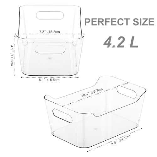 Tiawudi 12 Pack Plastic Storage Bins, Multi-Use Organizer Bins, Pantry Organizer, Clear Storage Containers for Home, Kitchen, Office, Cabinet, Shelf and Fridge Organization - My Kitchen Products