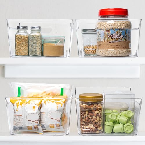 Tiawudi 2 Pack Plastic Storage Bins, Extra Large Pantry Organizer, 13.5" x 10" Clear Storage Containers and Organizer Bins, Multi-Use Bins for Home, Kitchen, Closet and Cabinet - My Kitchen Products