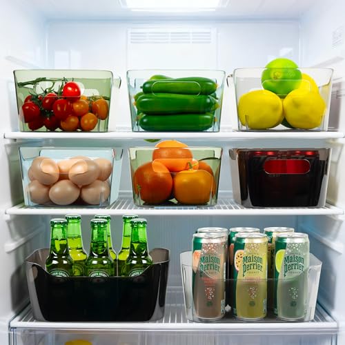Tiawudi 8 Pack Plastic Storage Bins, Clear Pantry Organizers and Storage Containers, Multi-Use Organizer Bins for Kitchen, Bathroom, Office, Shelf, Fridge, Home Edit and Cabinet Organizers - My Kitchen Products