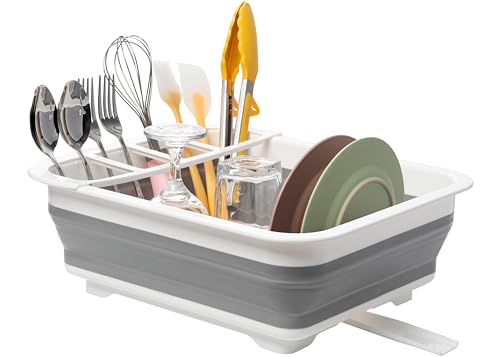 Tiawudi Collapsible Dish Drying Rack, Pop Up Dinnerware Drainer, Portable Plate Organizer for Kitchen RV Campers Travel Trailer, Space Saving Kitchen Storage Tray - My Kitchen Products