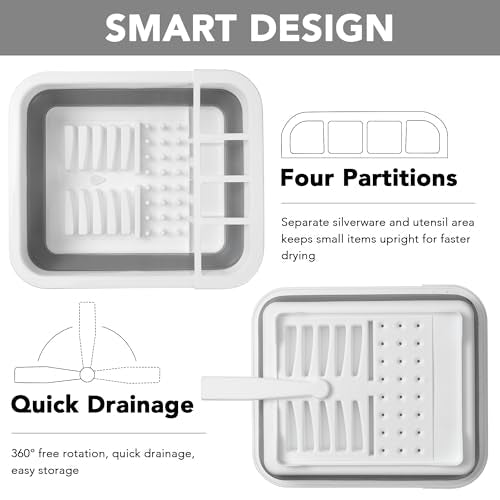Tiawudi Collapsible Dish Drying Rack, Pop Up Dinnerware Drainer, Portable Plate Organizer for Kitchen RV Campers Travel Trailer, Space Saving Kitchen Storage Tray - My Kitchen Products