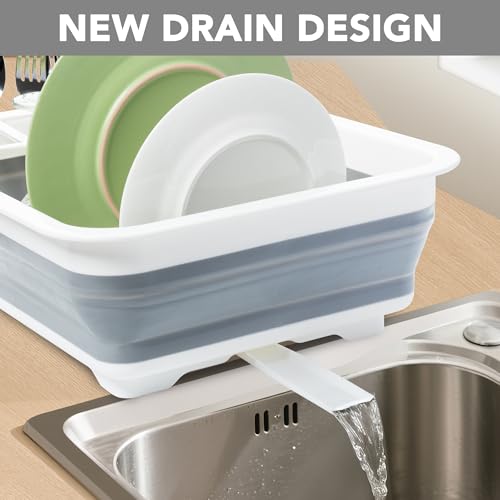 Tiawudi Collapsible Dish Drying Rack, Pop Up Dinnerware Drainer, Portable Plate Organizer for Kitchen RV Campers Travel Trailer, Space Saving Kitchen Storage Tray - My Kitchen Products