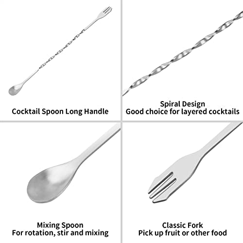 tifanso Muddler for Cocktails, 10" Muddler and Long Handle Bar Cocktail Mixing Spoon, Stainless Steel Stirrer, Bar Accessories Tools for Mojitos Fruit Drinks - My Kitchen Products