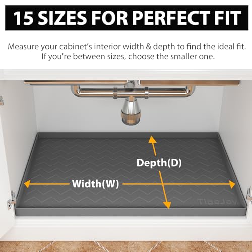 TigeJoy 34" x 22" Under Sink Mats for Kitchen Waterproof, Leak-Proof Silicone Mat Sink Protector and Cabinet Liner, Kitchen Essentials Organizer and Storage, Boot or Shoe Tray, Pet Feeding Mat - My Kitchen Products