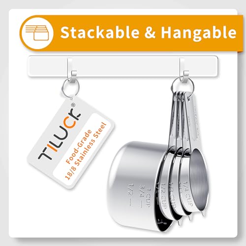 TILUCK Stainless Steel Measuring Cups & Spoons Set, Cups and Spoons,Kitchen Gadgets for Cooking & Baking (10) - My Kitchen Products