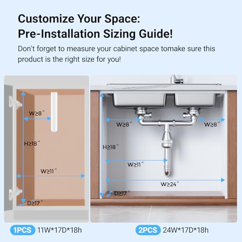 TISTAYA Under Sink Organizer, Metal Under Sink Organizers and Storage, Slide Out Pull Out Cabinet Organizer for Kitchen, Bathroom, Pantry, Laundry, Study, Black - My Kitchen Products