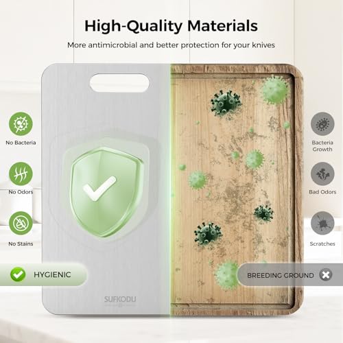 Titanium Cutting Board Set of 3, 100% Double-Sided Titanium Cutting Boards for Kitchen, Dishwasher Safe Non-Toxic Chopping Boards for Meat, Vegetables, Fruits, Raw and Cooked Food Prep (M+L+XL） - My Kitchen Products
