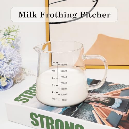 TIWPAJS Espresso Cups12OZ, Espresso Accessories, Expresso Shots Cup, Heat-resistant Glass Measuring Cup, Milk Frothing Pitcher, Frother Cup, Creamer Container, Dishwasher/Microwave/Stovetop Safe - My Kitchen Products