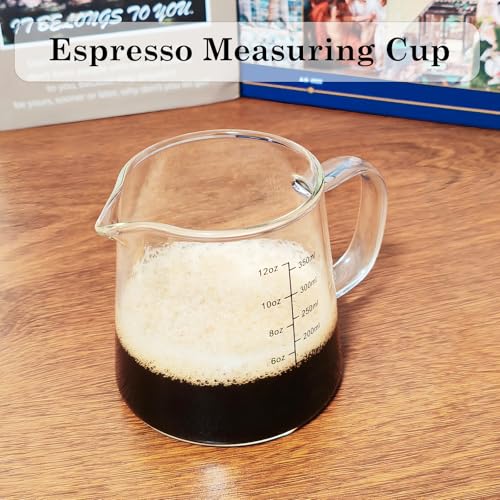 TIWPAJS Espresso Cups12OZ, Espresso Accessories, Expresso Shots Cup, Heat-resistant Glass Measuring Cup, Milk Frothing Pitcher, Frother Cup, Creamer Container, Dishwasher/Microwave/Stovetop Safe - My Kitchen Products
