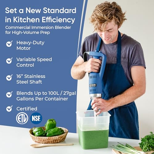 TK Commercial Immersion Blender, 500 Watt/.5 HP Variable Speed Motor, 16,000 RPM Heavy Duty with Performance Assurance - 16" - My Kitchen Products