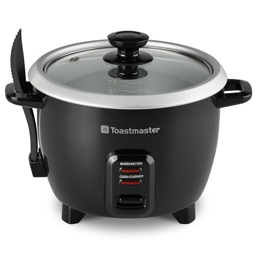 Toastmaster Electric Rice Cooker - Large Capacity for Soups, Oatmeal & More - Automatic Rice Cooker with Tempered Glass Lid & Keep Warm Mode - 10-Cup, Black - My Kitchen Products