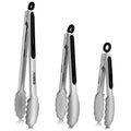 Tongs For Cooking - Heat Resistant 600 Degrees Stainless Steel Kitchen Tong,Heavy Duty Metal Locking Tongs - Perfect for Food,Salad and BBQ set of 3 (7",9" and 12") Dishwasher - My Kitchen Products