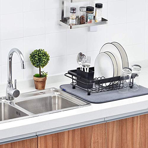 TOOLF Expandable Dish Drying Rack Over The Sink Adjustable Dish Rack in Sink Or On Counter Dish Drainer with Utensil Holder Rustproof for Kitchen - My Kitchen Products