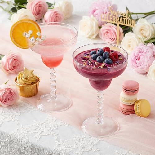 TOPZEA Acrylic Margarita Glasses Set of 4, 13.5 oz Shatter-proof Plastic Daiquiri Cocktail Cup, Unbreakable Martini Champagne Coupe Glasses Drinkware for Poolside, Bar, Party, BPA-free, Reusable - My Kitchen Products