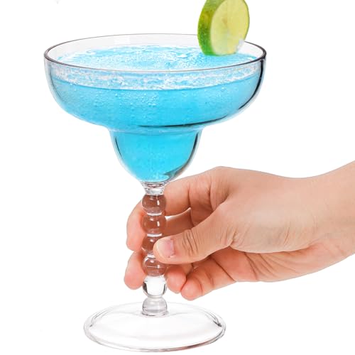 TOPZEA Acrylic Margarita Glasses Set of 4, 13.5 oz Shatter-proof Plastic Daiquiri Cocktail Cup, Unbreakable Martini Champagne Coupe Glasses Drinkware for Poolside, Bar, Party, BPA-free, Reusable - My Kitchen Products