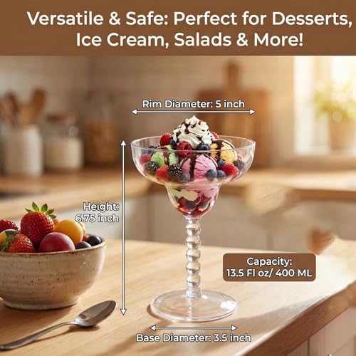 TOPZEA Acrylic Margarita Glasses Set of 4, 13.5 oz Shatter-proof Plastic Daiquiri Cocktail Cup, Unbreakable Martini Champagne Coupe Glasses Drinkware for Poolside, Bar, Party, BPA-free, Reusable - My Kitchen Products