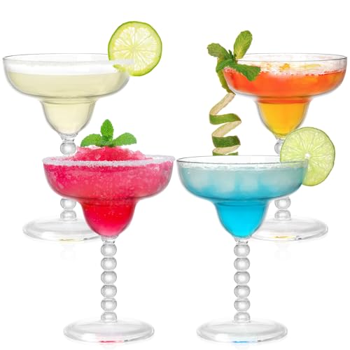 TOPZEA Acrylic Margarita Glasses Set of 4, 13.5 oz Shatter-proof Plastic Daiquiri Cocktail