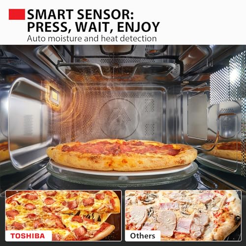 Toshiba Air Fryer Combo 4-in-1 Countertop Microwave Oven, Smart Sensor, Convection, Mute Function, Position Memory 13.6" Turntable, 1.5 Cu Ft, 1000W, Silver, ML-EC42P(SS) - My Kitchen Products