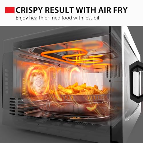 Toshiba Air Fryer Combo 4-in-1 Countertop Microwave Oven, Smart Sensor, Convection, Mute Function, Position Memory 13.6" Turntable, 1.5 Cu Ft, 1000W, Silver, ML-EC42P(SS) - My Kitchen Products