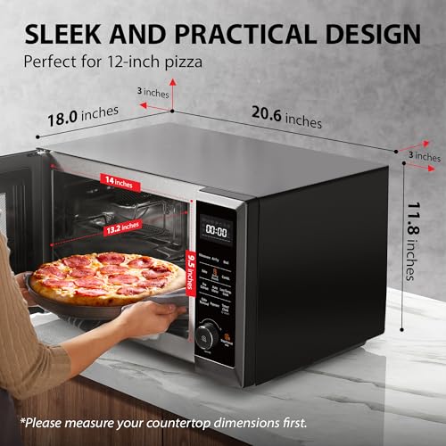 TOSHIBA Air Fryer Combo 8-in-1 Countertop Microwave Oven, with Convection, Broil, Odor Removal Mode, 12.4" Position Memory Turntable, Child-Lock, 1.0 Cu.ft, Black Stainless Steel, ML2-EC10SA(BS) - My Kitchen Products