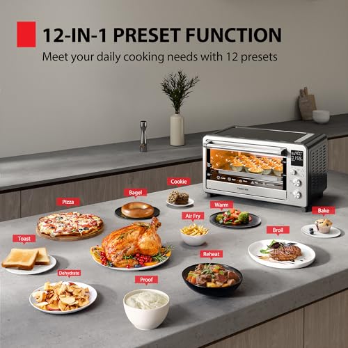 TOSHIBA ChefFry Air Fryer Toaster Oven Combo, 26.4 QT Large Capacity, 12-in-1 Countertop Toaster Oven, Stainless Steel - My Kitchen Products