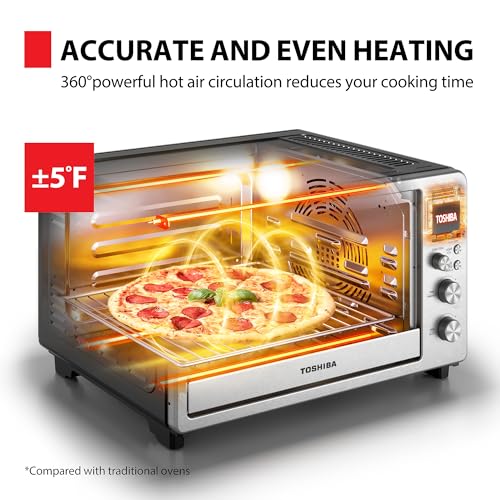 TOSHIBA ChefFry Air Fryer Toaster Oven Combo, 26.4 QT Large Capacity, 12-in-1 Countertop Toaster Oven, Stainless Steel - My Kitchen Products