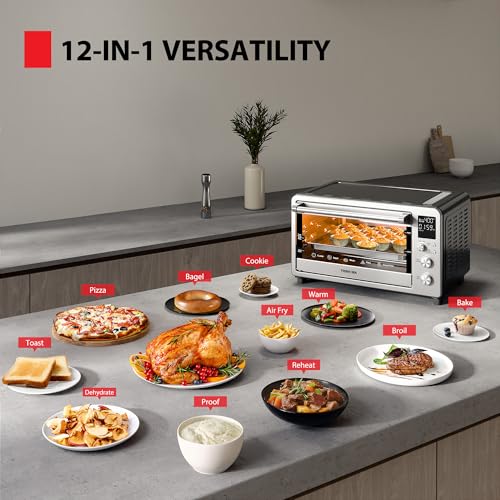 TOSHIBA ChefFry Air Fryer Toaster Oven Combo with Toast, Bake, Broil, Pizza & Dehydrate, 26.4-Quart Capacity, Stainless Steel - My Kitchen Products