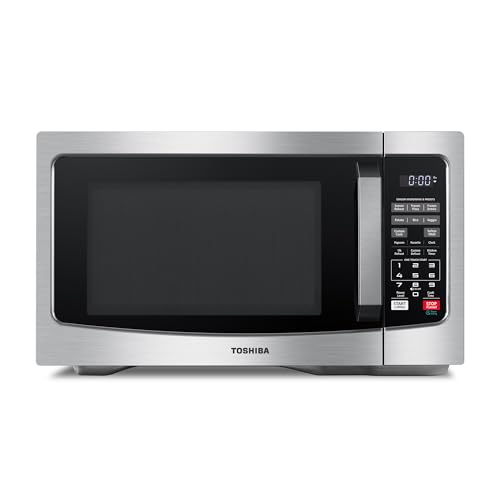 TOSHIBA EM131A5C-SS Countertop Microwave Ovens 1.2 Cu Ft with 12.4" Removable Turntable Smart Humidity Sensor, 12 Auto Menus Mute Function ECO Mode Easy Clean Interior, 1000W, Silver - My Kitchen Products