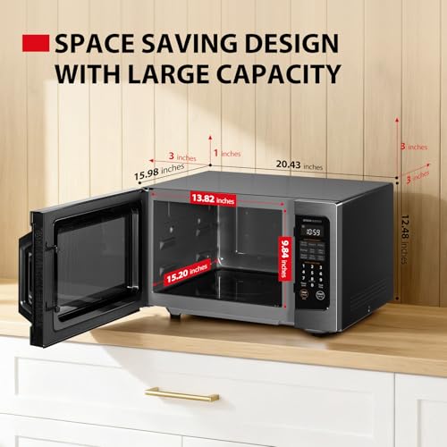 TOSHIBA Flatbed/No Turntable Design Microwave Oven with Inverter Technology, Smart Sensor, Mute Function, 1200W, 1.3 Cu.Ft., Black Stainless Steel, ML-EM13PAITF(BS) - My Kitchen Products