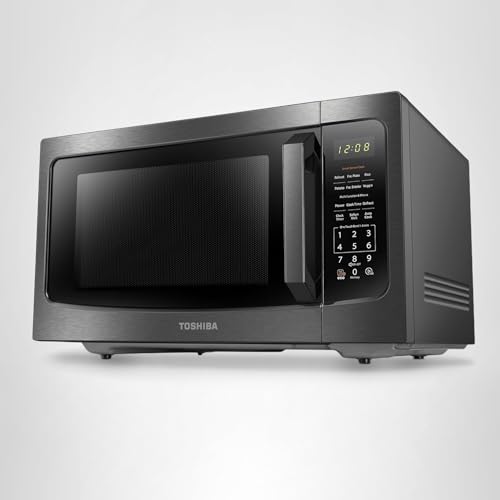 TOSHIBA ML-EM45P(BS) Countertop Microwave Oven with Smart Sensor and 13.6" Removable Position Memory Turntable, Sound On/Off Function, 1200W, 1.6 Cu.ft, Black Stainless Steel - My Kitchen Products