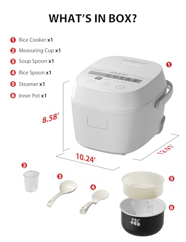 TOSHIBA OriginTaste Rice Cooker 5.5-Cup Uncooked, Fuzzy Logic, 15-in-1 Functions, Digital Display, Delay Timer, Keep Warm, Nonstick Inner Pot, White - My Kitchen Products