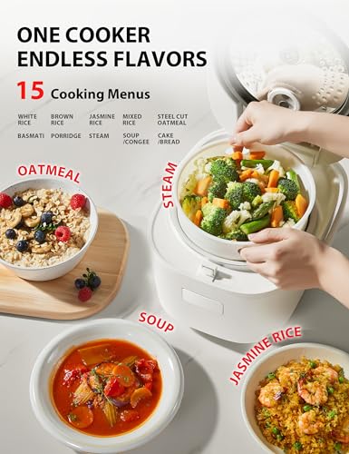 TOSHIBA OriginTaste Rice Cooker 5.5-Cup Uncooked, Fuzzy Logic, 15-in-1 Functions, Digital Display, Delay Timer, Keep Warm, Nonstick Inner Pot, White - My Kitchen Products