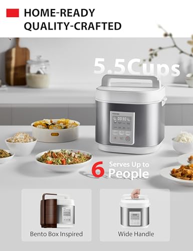 TOSHIBA Rice Cooker Heritage Bento Box, Digital Control, 5.5-Cup Uncooked Rice Capacity, 9 Functions with 3D Heating and 24-Hour Auto Keep Warm - My Kitchen Products